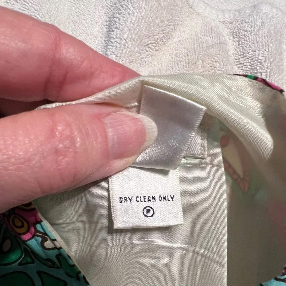 LILLY PULITZER VINTAGE SKIRT SZ.10 EUC, SILK & COTTON BLEND, FULLY LINED - Picture 4 of 8